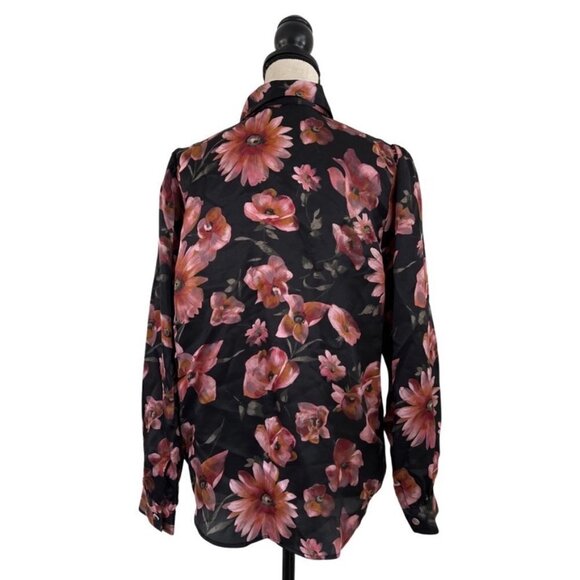 The Kooples pastel daisy print satin blouse size 2 / 02 - Picture 2 of 7